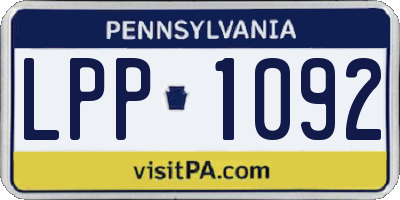 PA license plate LPP1092