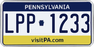 PA license plate LPP1233