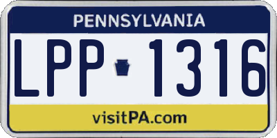 PA license plate LPP1316