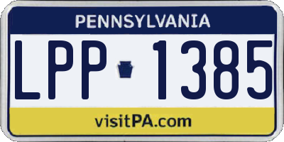 PA license plate LPP1385