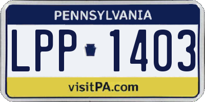 PA license plate LPP1403