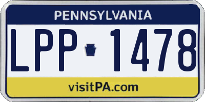 PA license plate LPP1478