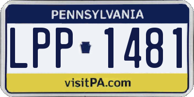 PA license plate LPP1481