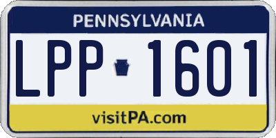 PA license plate LPP1601