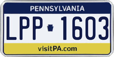 PA license plate LPP1603