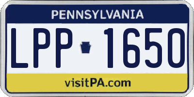 PA license plate LPP1650