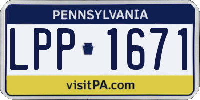 PA license plate LPP1671