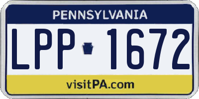 PA license plate LPP1672