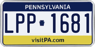 PA license plate LPP1681