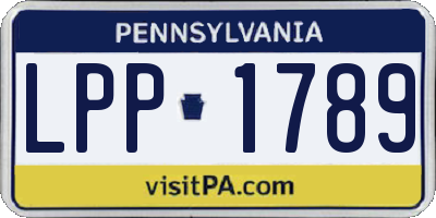 PA license plate LPP1789