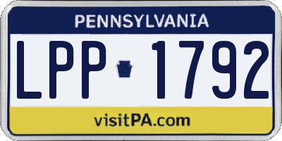 PA license plate LPP1792