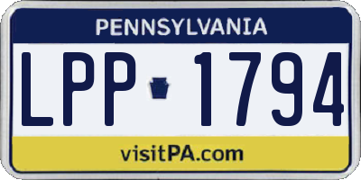 PA license plate LPP1794