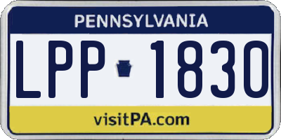 PA license plate LPP1830