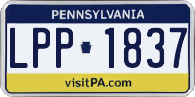 PA license plate LPP1837