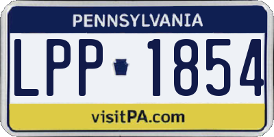 PA license plate LPP1854