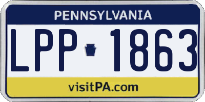 PA license plate LPP1863