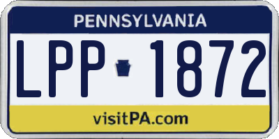 PA license plate LPP1872
