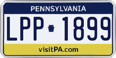 PA license plate LPP1899