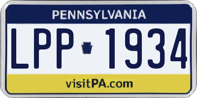 PA license plate LPP1934