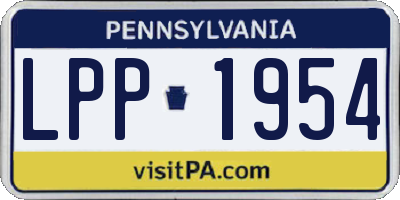 PA license plate LPP1954