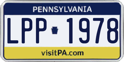 PA license plate LPP1978