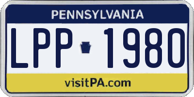 PA license plate LPP1980