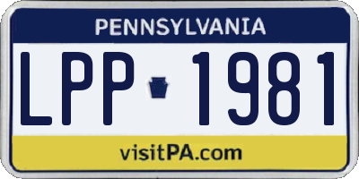 PA license plate LPP1981