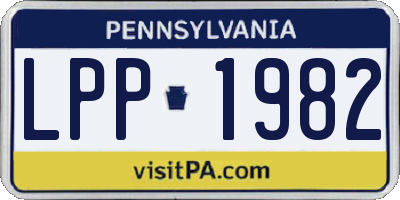 PA license plate LPP1982
