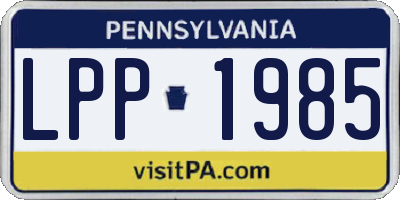 PA license plate LPP1985