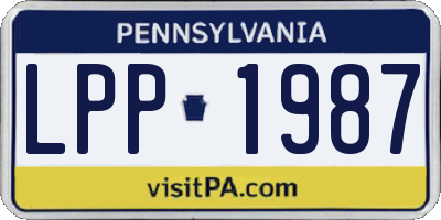 PA license plate LPP1987