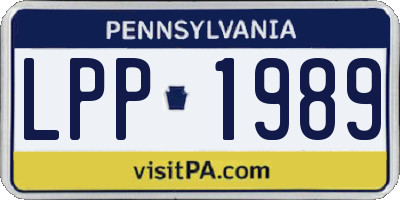 PA license plate LPP1989