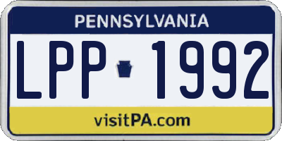 PA license plate LPP1992