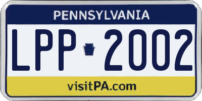 PA license plate LPP2002