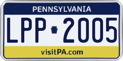 PA license plate LPP2005