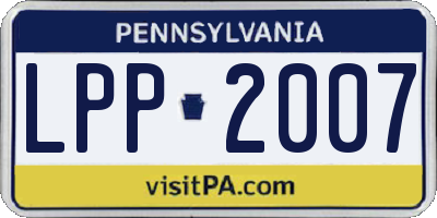 PA license plate LPP2007