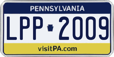 PA license plate LPP2009