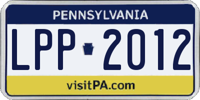 PA license plate LPP2012