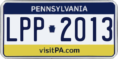 PA license plate LPP2013
