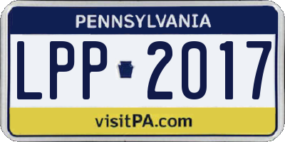 PA license plate LPP2017