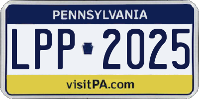 PA license plate LPP2025
