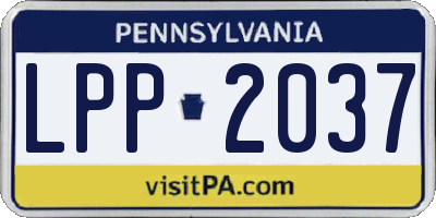 PA license plate LPP2037