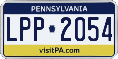 PA license plate LPP2054