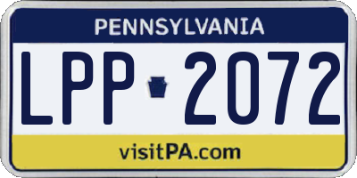 PA license plate LPP2072