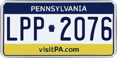 PA license plate LPP2076