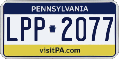 PA license plate LPP2077