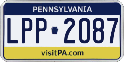 PA license plate LPP2087