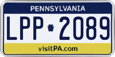 PA license plate LPP2089