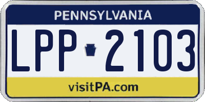 PA license plate LPP2103