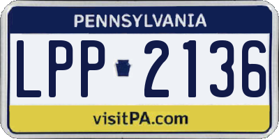 PA license plate LPP2136
