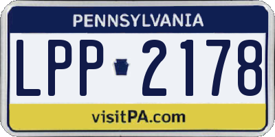 PA license plate LPP2178